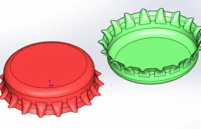 啤酒瓶瓶盖solidworks模型