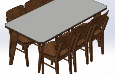 整套餐桌椅solidworks模型