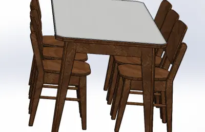整套餐桌椅solidworks模型