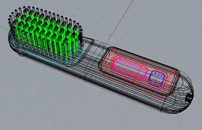 创意直发梳子白模
