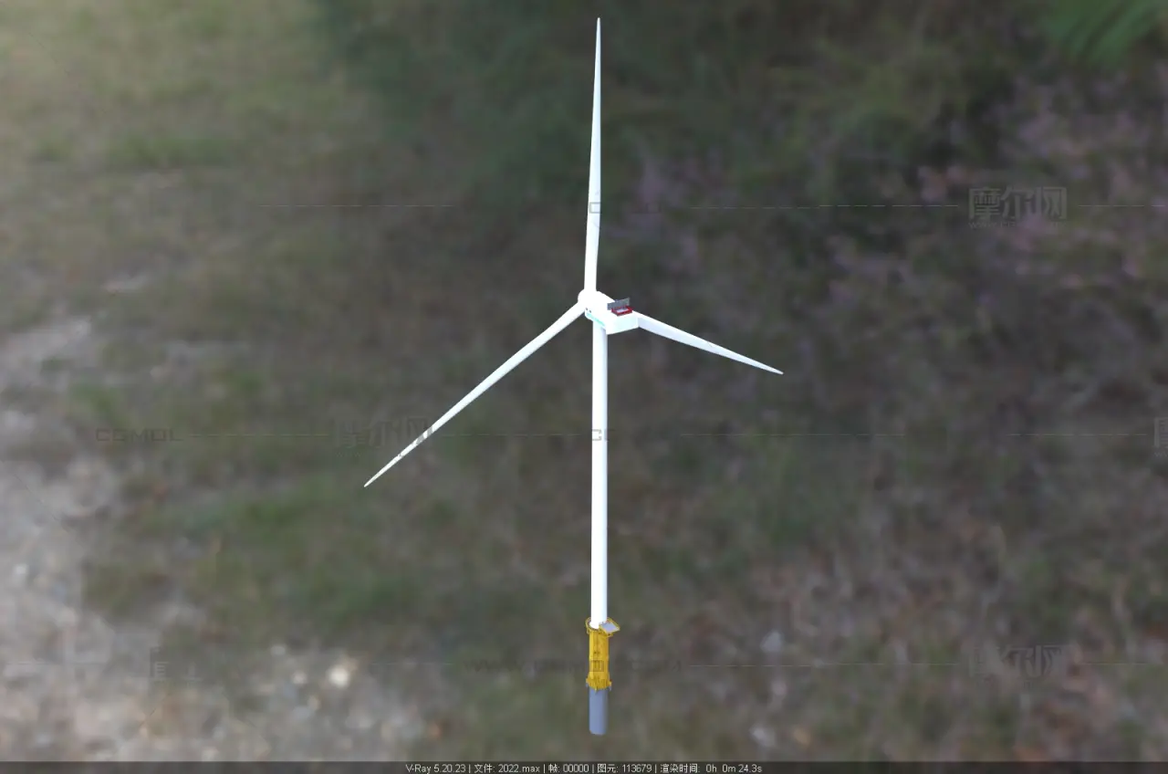 风车风力发电机3dmax模型
