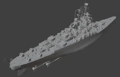 法国海军让巴尔号战列舰stl,obj模型