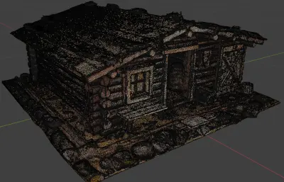 林间小屋 AI原木房屋建筑