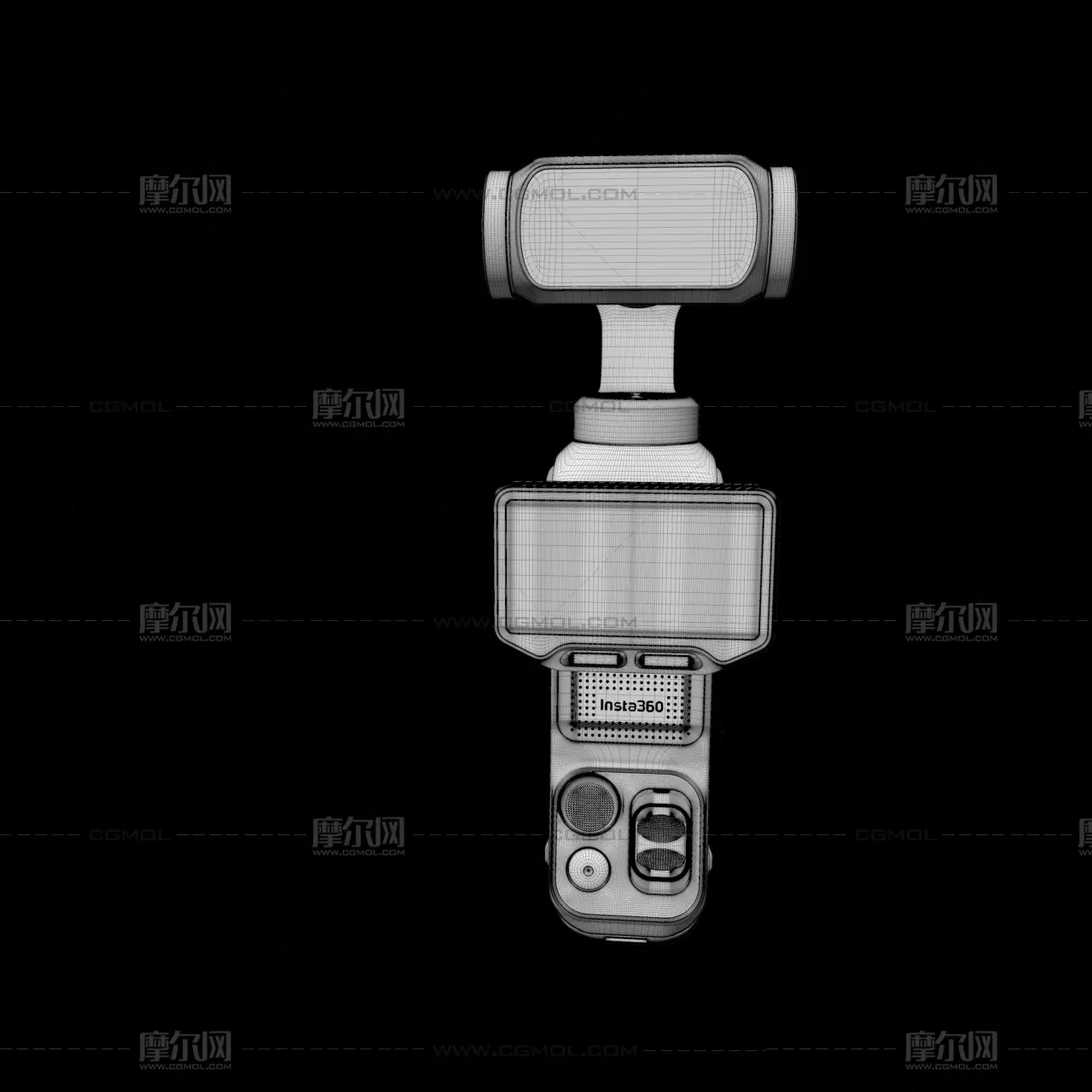 C4D影石Insta360 Luna Ultra外观模型,云台模型