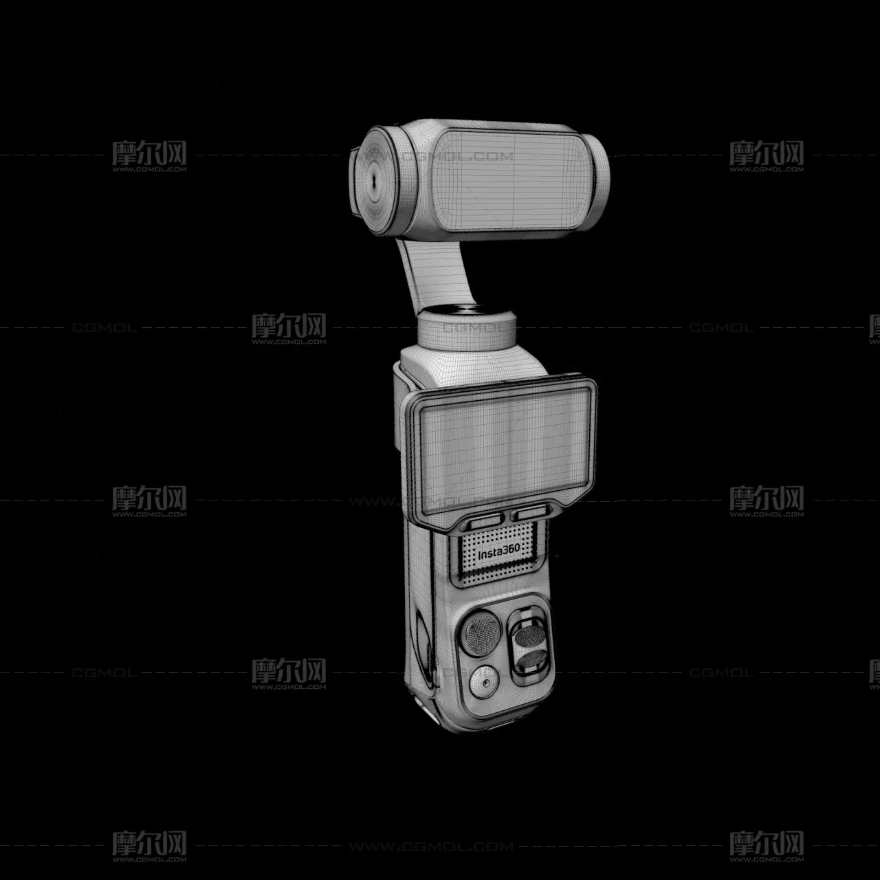 C4D影石Insta360 Luna Ultra外观模型,云台模型