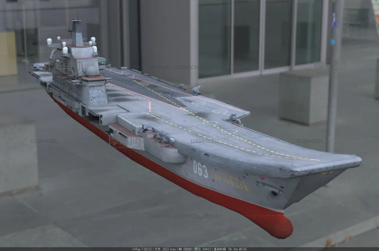 库兹涅佐夫号俄罗斯海军航母3dmax模型