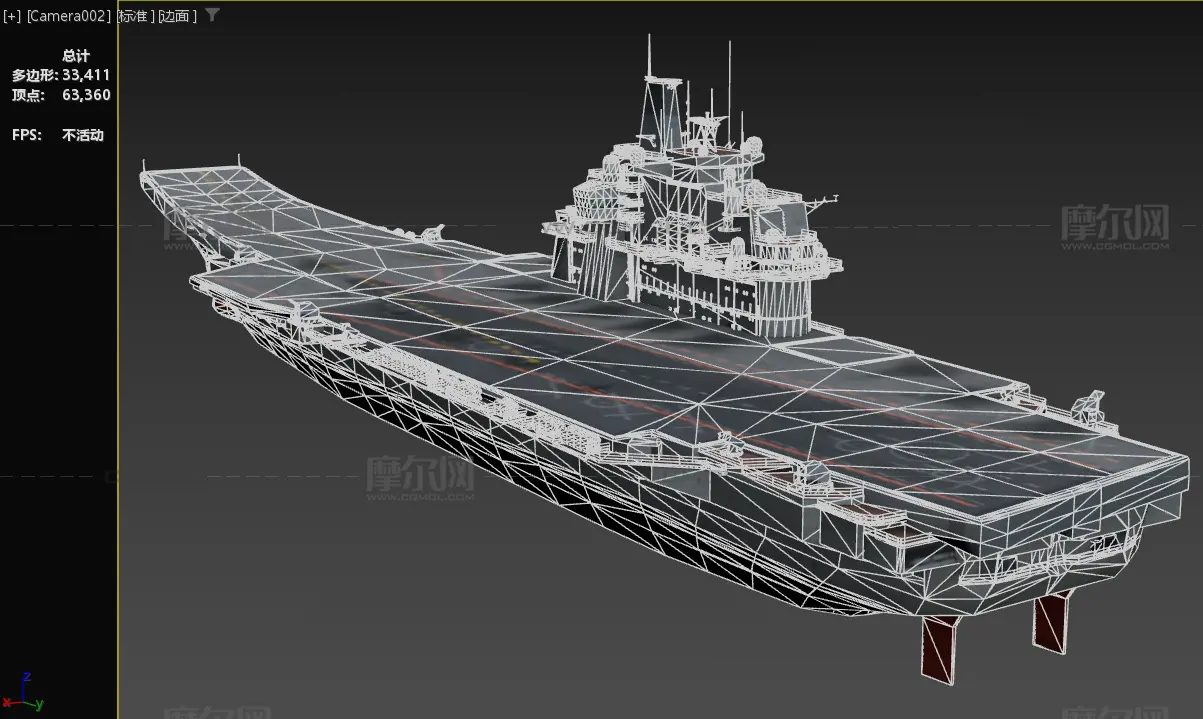 库兹涅佐夫号俄罗斯海军航母3dmax模型