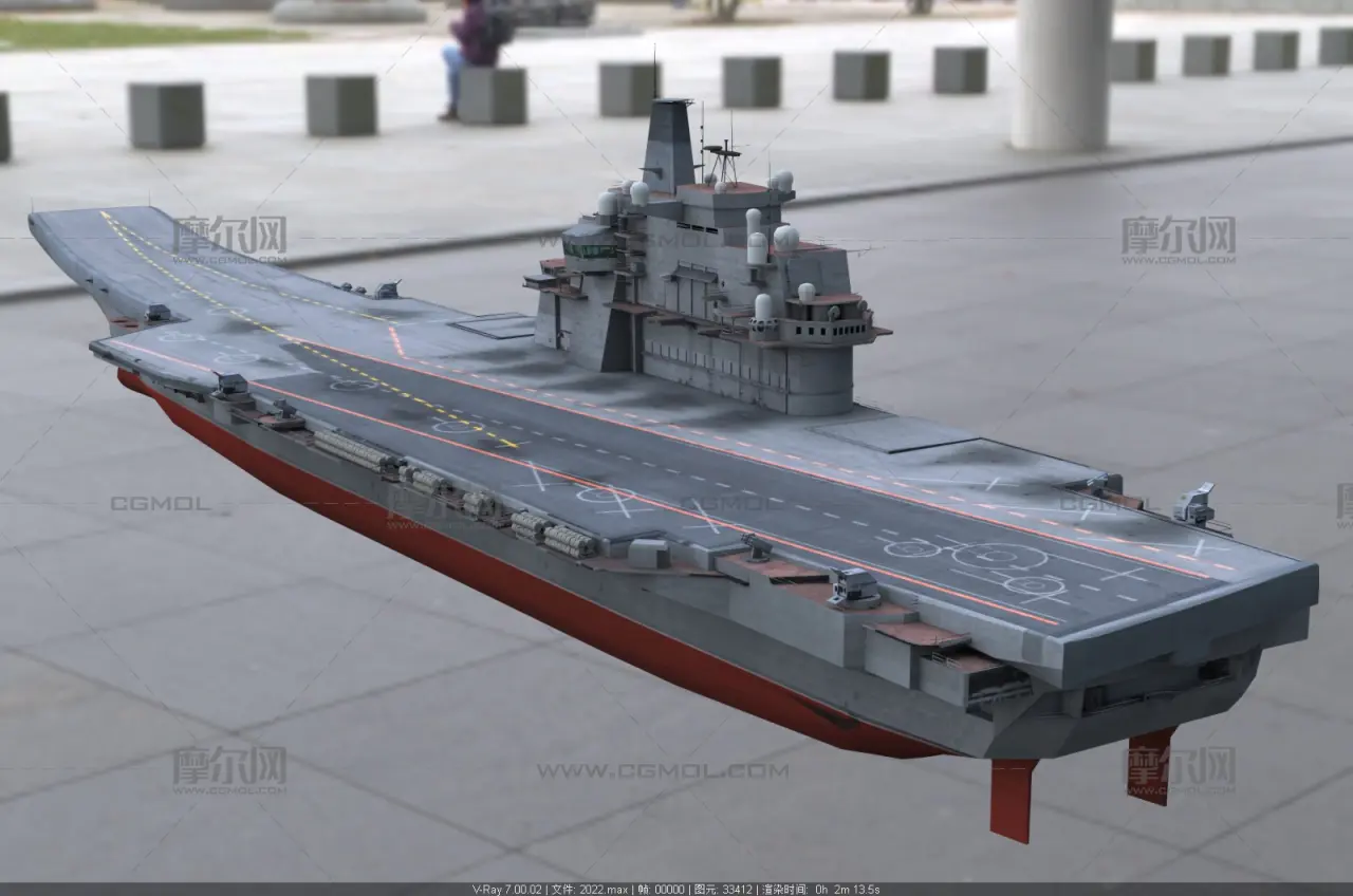 库兹涅佐夫号俄罗斯海军航母3dmax模型