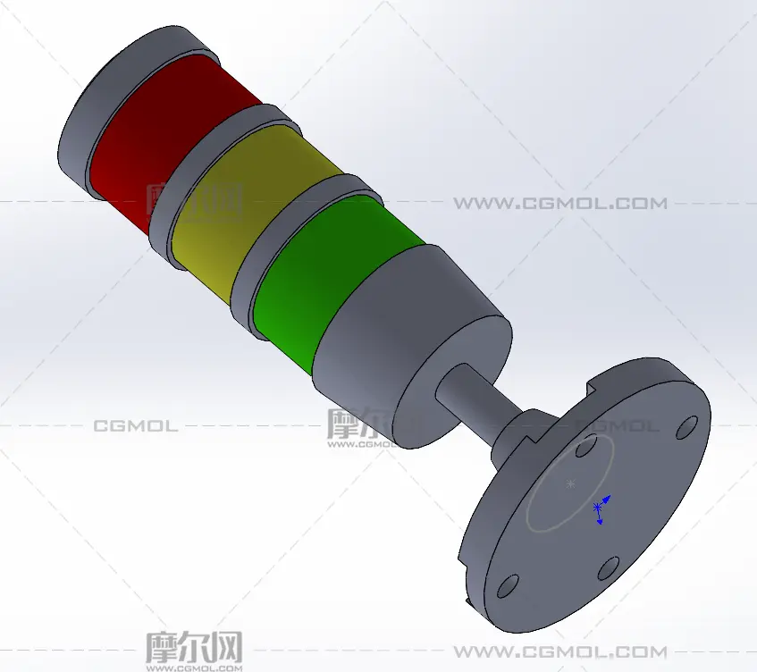 报警灯,独立三色灯solidworks模型