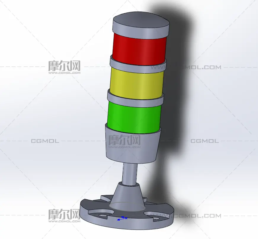 报警灯,独立三色灯solidworks模型