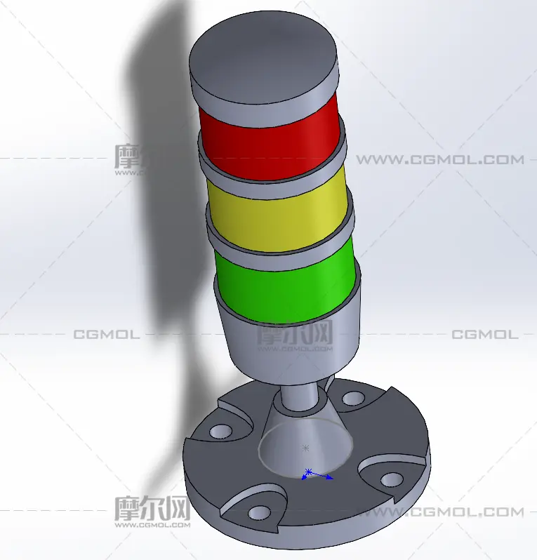 报警灯,独立三色灯solidworks模型