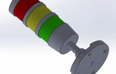 报警灯,独立三色灯solidworks模型