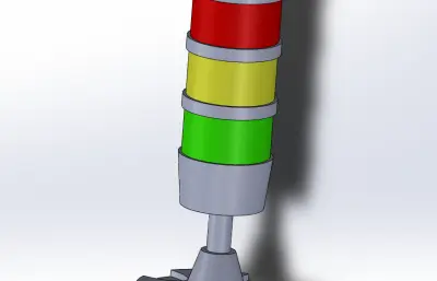 报警灯,独立三色灯solidworks模型
