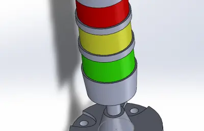 报警灯,独立三色灯solidworks模型