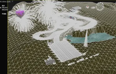 虚构山地赛车场 环山赛道 多弯道拉力赛道3D塌陷模型