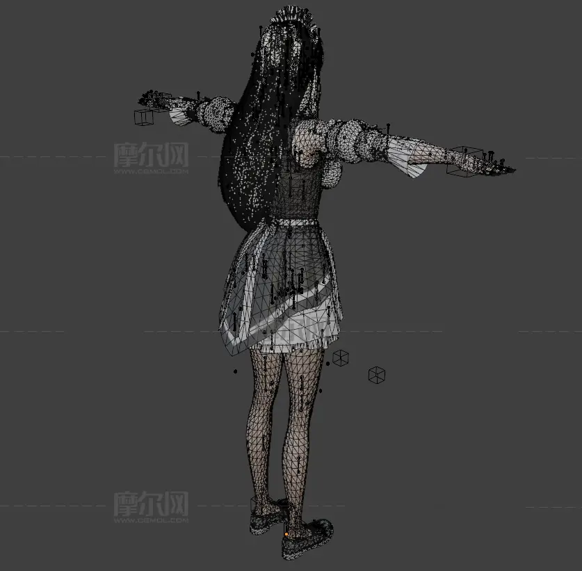 白发精灵女仆 女性角色 带骨骼绑定