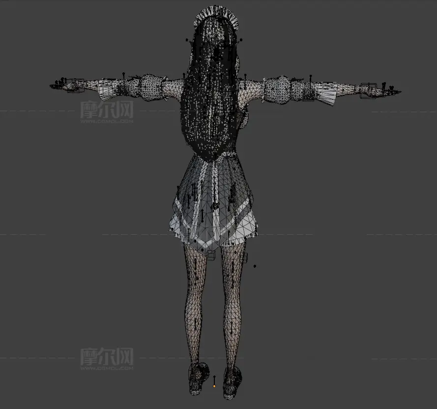 白发精灵女仆 女性角色 带骨骼绑定