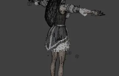 白发精灵女仆 女性角色 带骨骼绑定
