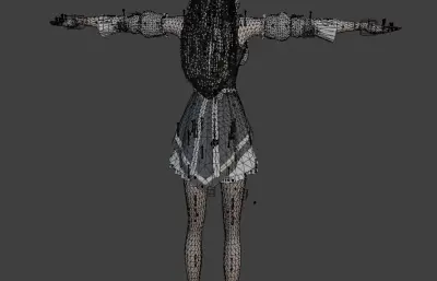 白发精灵女仆 女性角色 带骨骼绑定