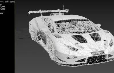 兰博基尼Huracan GT3场地赛车,白色碳纤维赛道跑车