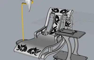 复古古典躺椅,灯具组合