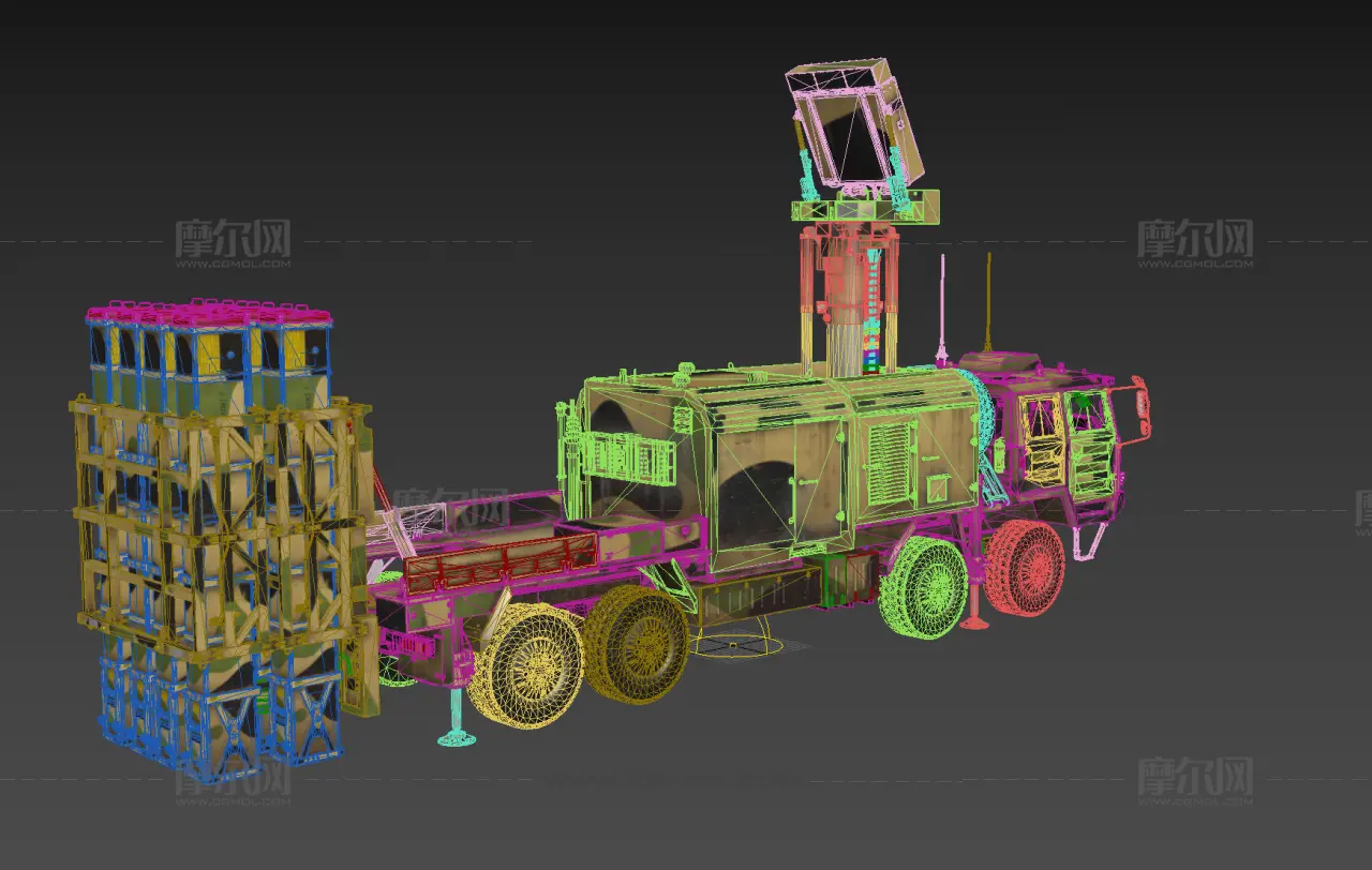 红旗11/HQ11/红旗-11防空导弹发射车3DMAX模型