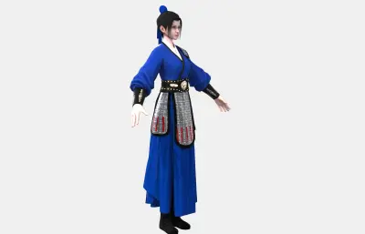古风女武士,古装女侠客,汉服戎装