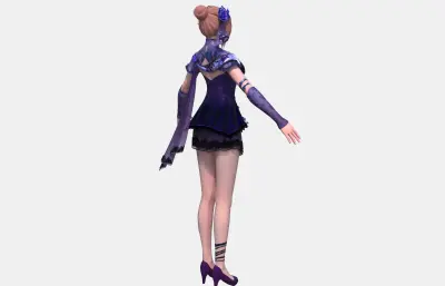 国风旗袍美女,古风短裙小姐姐,次世代角色