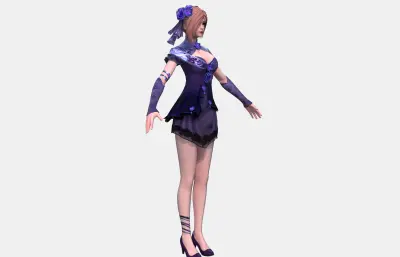 国风旗袍美女,古风短裙小姐姐,次世代角色