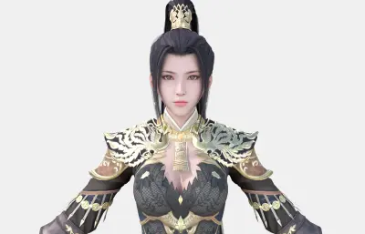 古风女将军 国风女武将 凤纹铠甲戎装