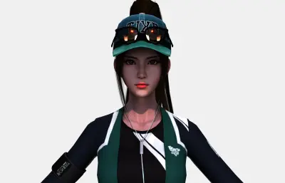现代少女 运动风女生 潮流休闲高马尾女孩