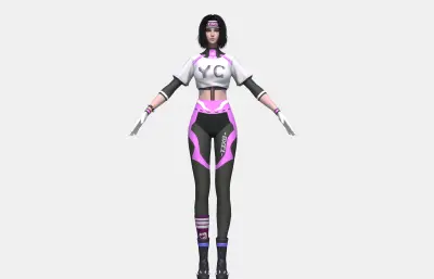 年轻运动装女孩 健身少女女孩 小姐姐