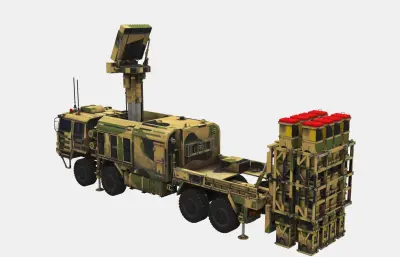 红旗11/HQ11/红旗-11防空导弹发射车3DMAX模型