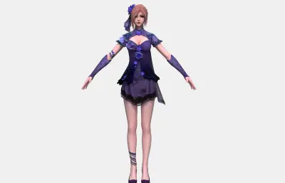 国风旗袍美女,古风短裙小姐姐,次世代角色