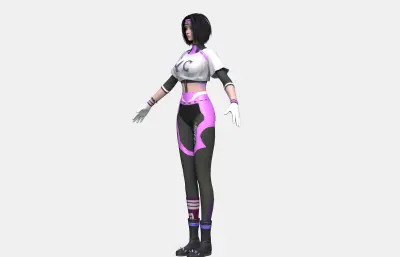 年轻运动装女孩 健身少女女孩 小姐姐