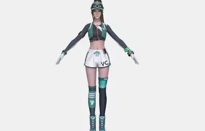 现代少女 运动风女生 潮流休闲高马尾女孩