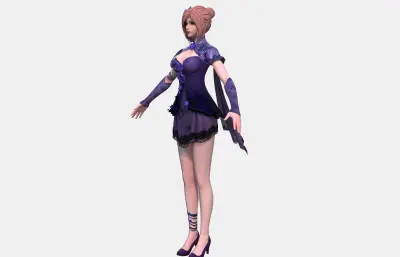 国风旗袍美女,古风短裙小姐姐,次世代角色