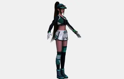 现代少女 运动风女生 潮流休闲高马尾女孩