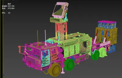 红旗11/HQ11/红旗-11防空导弹发射车3DMAX模型