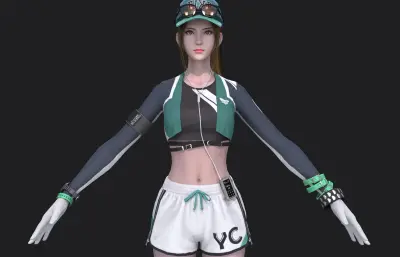 现代少女 运动风女生 潮流休闲高马尾女孩