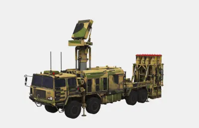 红旗11/HQ11/红旗-11防空导弹发射车3DMAX模型