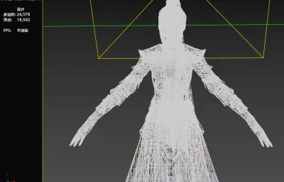 古风女侠 高马尾金冠 白纱鎏金战甲