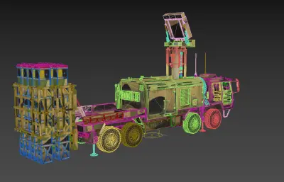 红旗11/HQ11/红旗-11防空导弹发射车3DMAX模型