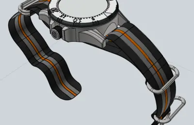 重型潜水员手表的3D模型
