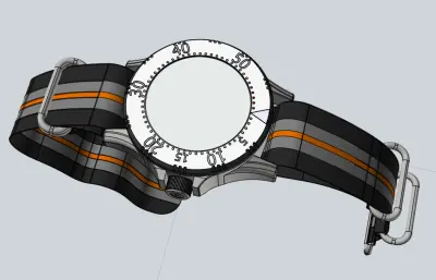 重型潜水员手表的3D模型