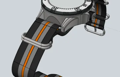 重型潜水员手表的3D模型